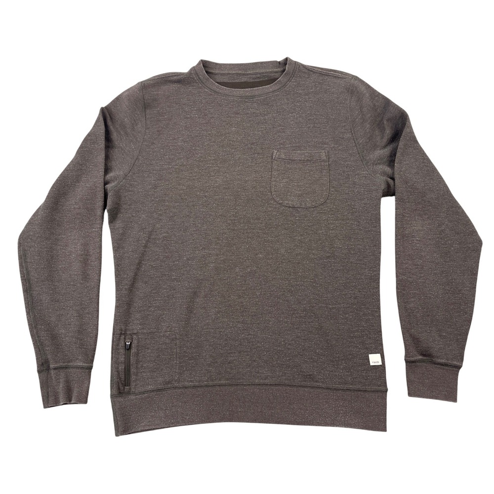 Vuori Jeffreys Pullover Sweatshirt Mens Medium Heather Brown Gray Crewneck V218